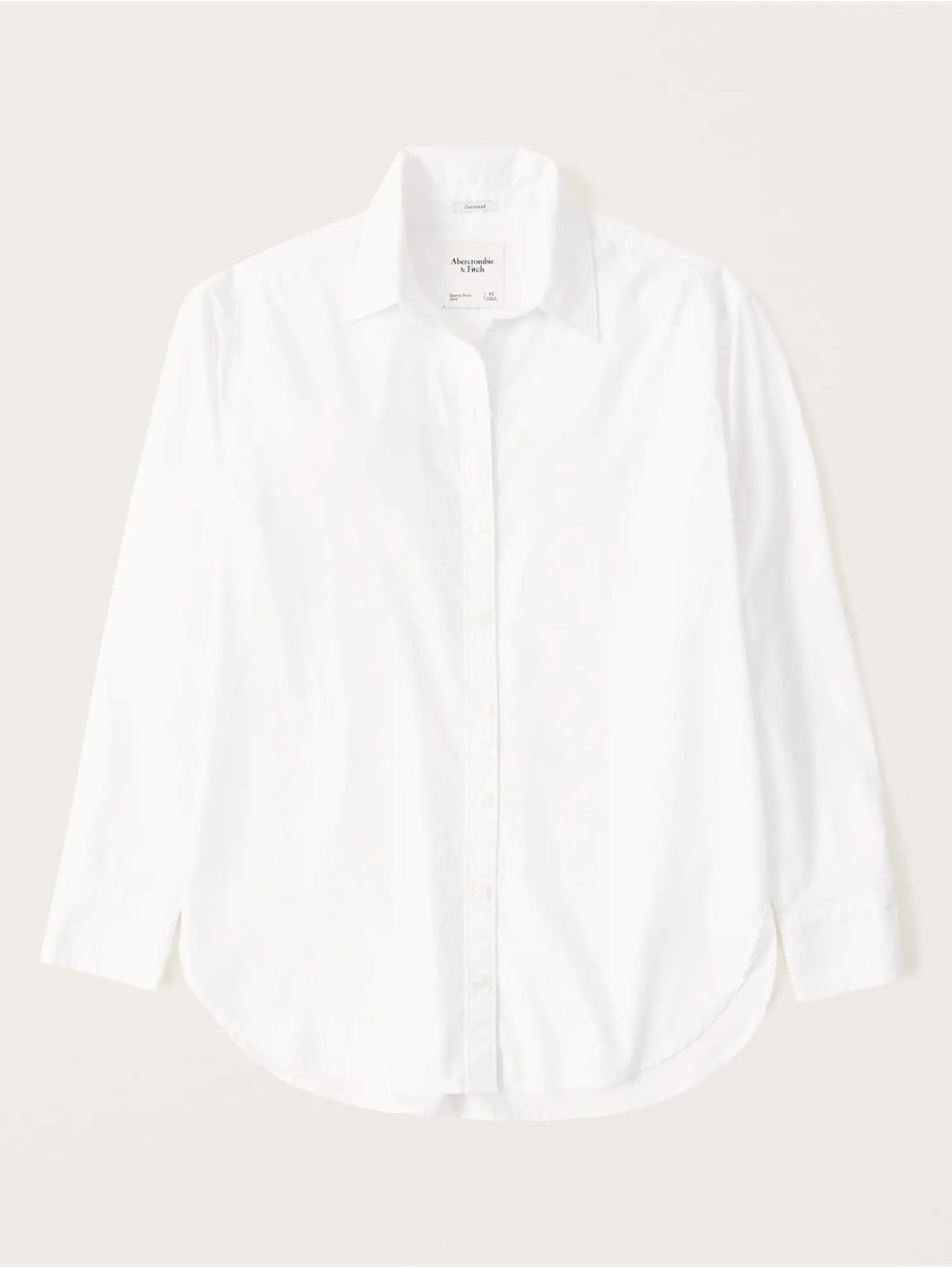 Abercrombie & Fitch 90s White Oversized Button-Up Shirt Size Small
